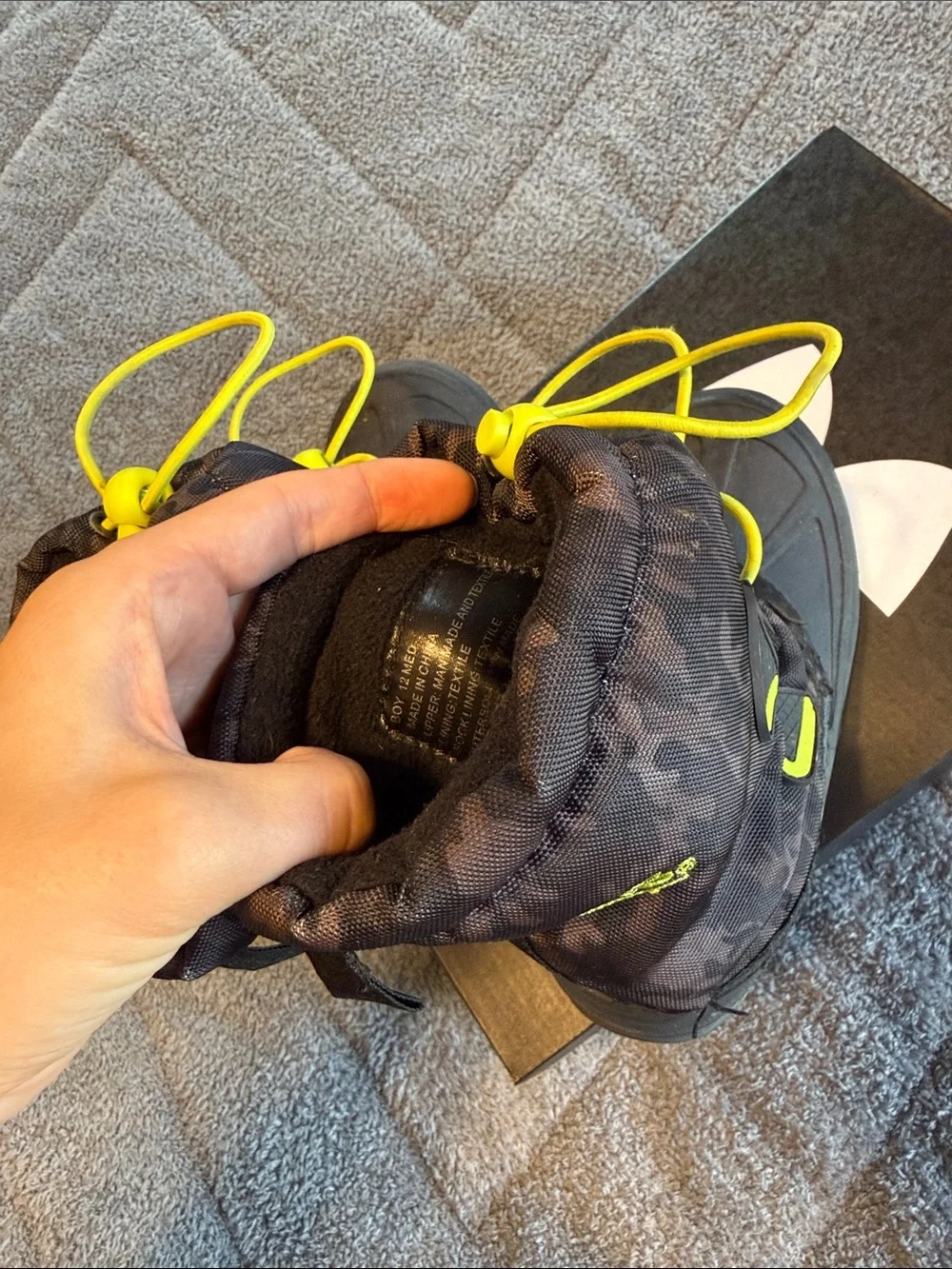 Totes brand Black and Neon Yellow Snow Boots